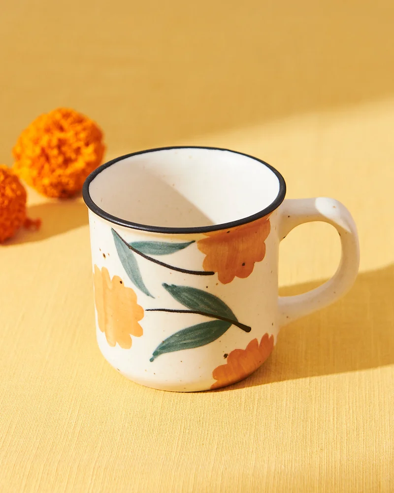 Chumbak Marigold Mug| Handpainted Stoneware